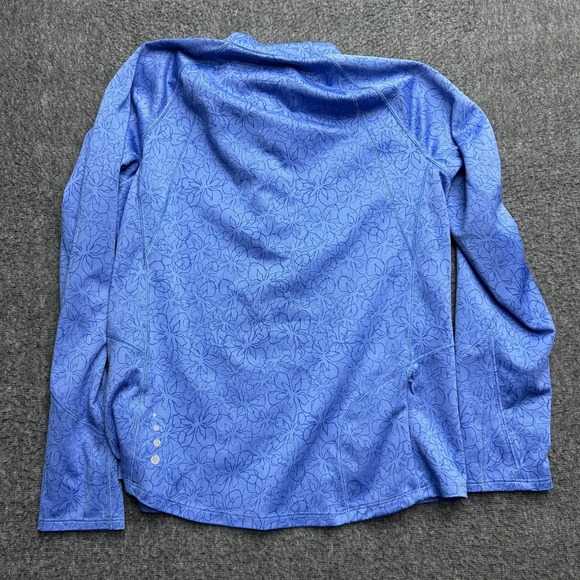 L.L.Bean Shirt M Reg Floral 1/4 Zip Long Sleeve Mock Neck Lightweight Running - Picture 9 of 9